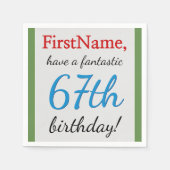 Serviette En Papier Papier de 67e anniversaire minimum (Devant)