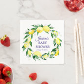 Serviette En Papier Papier de Baby shower aux citrons fleuris (En situation)