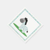 Serviette En Papier Papier de Baby shower bleu Zebra (Coin)