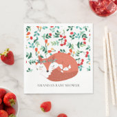 Serviette En Papier Papier de Baby shower de bois Fox (En situation)