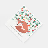 Serviette En Papier Papier de Baby shower de bois Fox (Coin)