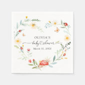 Serviette En Papier Papier de Baby shower de jardin Little Ladybug Nap (Devant)