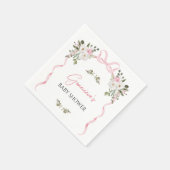 Serviette En Papier Papier de Baby shower de la Bow rose Coquette (Coin)