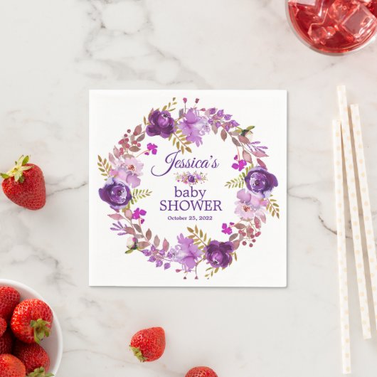 Serviette En Papier Papier de Baby shower de parties scintillant d'or (En situation)