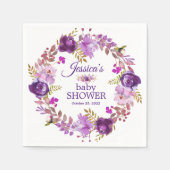 Serviette En Papier Papier de Baby shower de parties scintillant d'or (Devant)