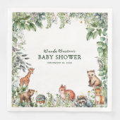 Serviette En Papier Papier de Baby shower en bois rustique (Devant)