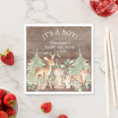 Serviette En Papier Papier de Baby shower en bois rustique (En situation)