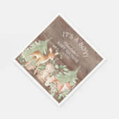 Serviette En Papier Papier de Baby shower en bois rustique (Coin)