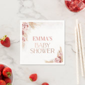 Serviette En Papier Papier de Baby shower en laiton Boho Pampas (En situation)