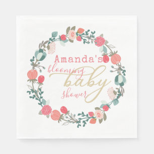 Serviette En Papier Papier de Baby shower floral florissant Napkin