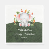 Serviette En Papier Papier de Baby shower Jungle Elephant (Devant)