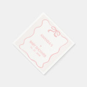 Serviette En Papier Papier de Baby shower moderne Rose Girl Bow (Coin)
