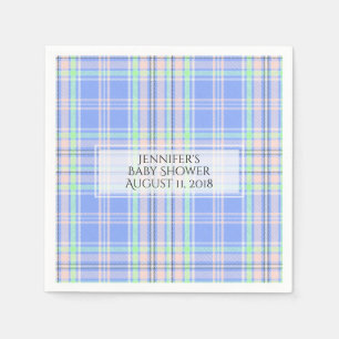 Serviette En Papier Papier de Baby shower Pastel Plaid