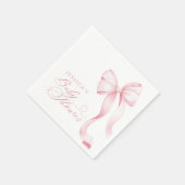 Serviette En Papier Papier de Baby shower rose en ruban (Coin)