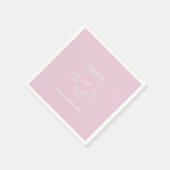 Serviette En Papier Papier de Baby shower rose monogramme Crest (Coin)