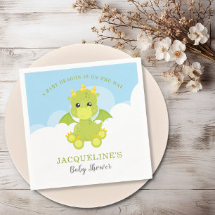 Serviette En Papier Papier de Baby shower Whimsical Boy Dragon