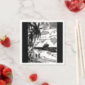 Serviette En Papier Papier de bateau de croisière rétro Napkin (En situation)