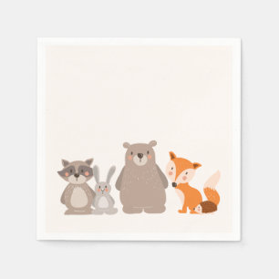 Serviette En Papier Papier de bois Napkin Animaux de forêt Ours renard