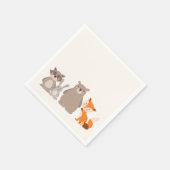 Serviette En Papier Papier de bois Napkin Animaux de forêt Ours renard (Coin)