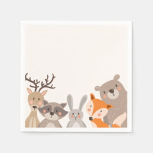 Serviette En Papier Papier de bois Napkin Animaux de forêt Ours renard