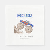 Serviette En Papier Papier de camion Monster bleu vif Napkin (Devant)