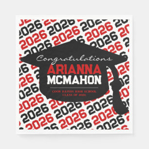 Serviette En Papier Papier de capuchon personnalisé rouge et noir Napk