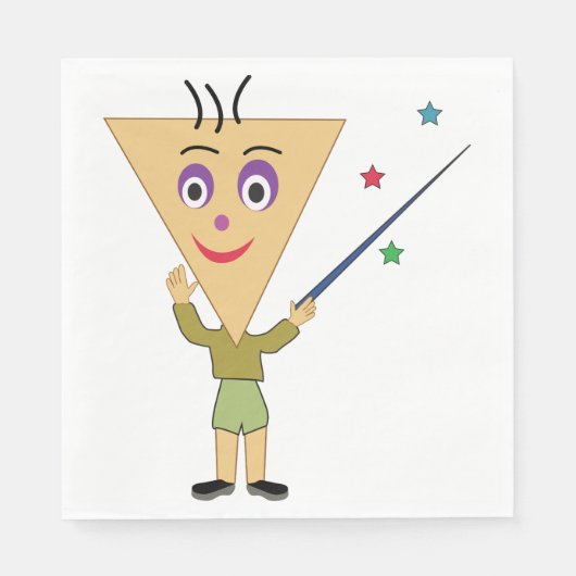 Serviette En Papier Papier de caractère triangle tête (Devant)