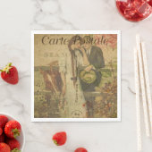 Serviette En Papier Papier de carte postale français Napkin (En situation)