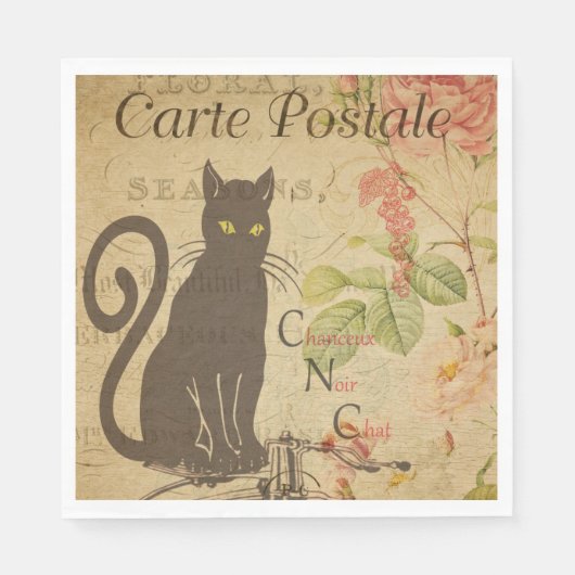 Serviette En Papier Papier de carte postale français Napkin (Devant)