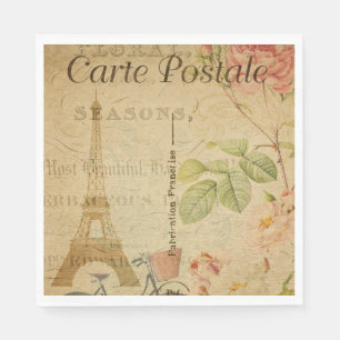 Serviette En Papier Papier de carte postale français Napkin