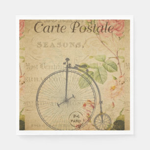 Serviette En Papier Papier de carte postale français Napkin