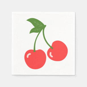 Serviette En Papier Papier de cerises mignonnes