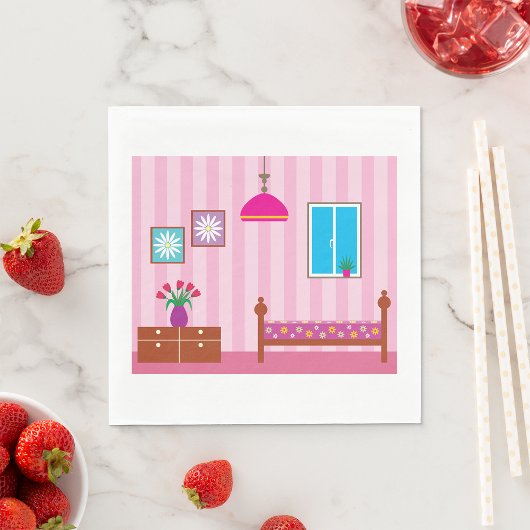 Serviette En Papier Papier de chambre rose