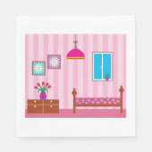 Serviette En Papier Papier de chambre rose (Devant)