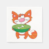 Serviette En Papier Papier de chat affamé (Devant)