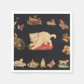 Serviette En Papier Papier de chat Kitty Needlepoint Napkin (Devant)
