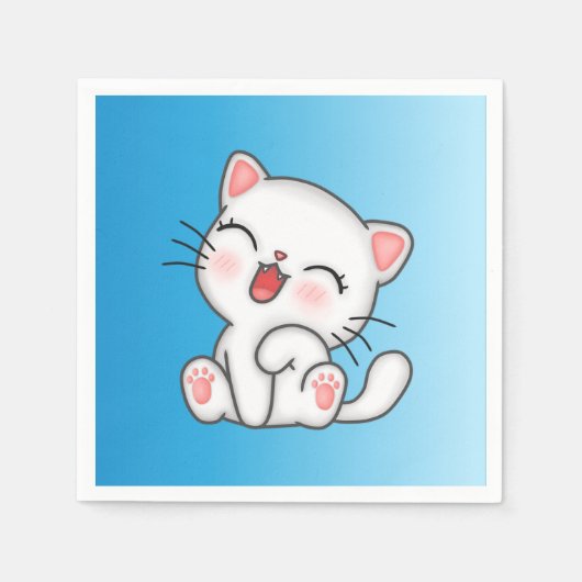 Serviette En Papier Papier de chat Napkin (Devant)