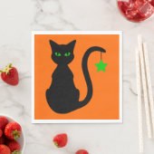 Serviette En Papier Papier de chat noir (En situation)