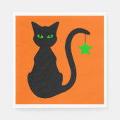 Serviette En Papier Papier de chat noir (Devant)