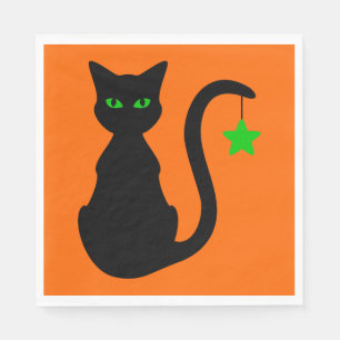 Serviette En Papier Papier de chat noir
