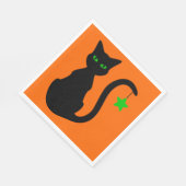 Serviette En Papier Papier de chat noir (Coin)