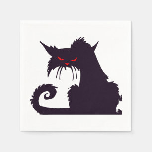 Serviette En Papier Papier de chat noir grumeux