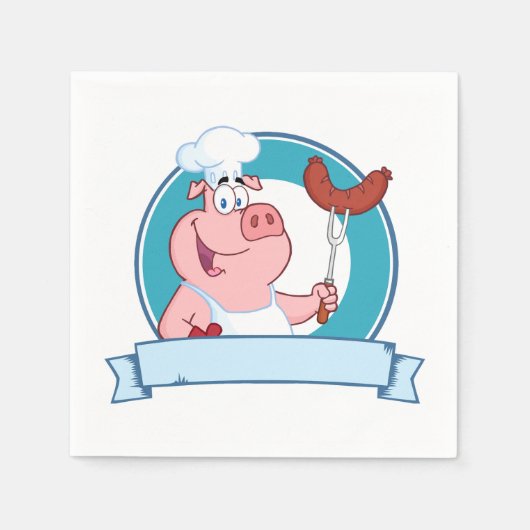 Serviette En Papier Papier de chef de porc (Devant)