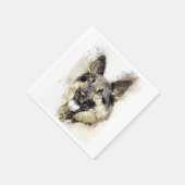 Serviette En Papier Papier de chien berger allemand Napkin (Coin)