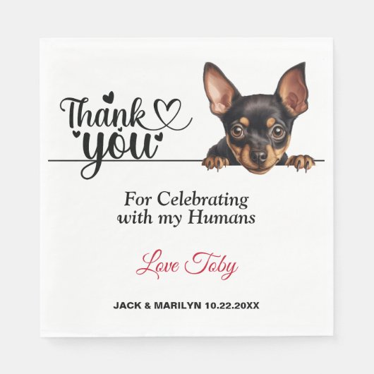 Serviette En Papier Papier de chien Miniature Pinscher (Devant)