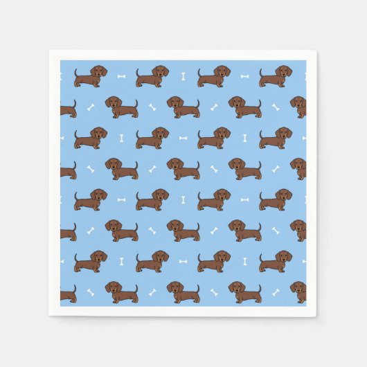 Serviette En Papier Papier de chien teckel (Devant)