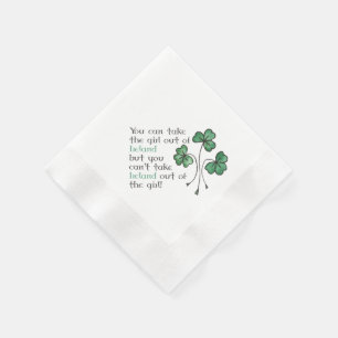 Serviette En Papier Papier de citation irlandaise Shamrock verte servi