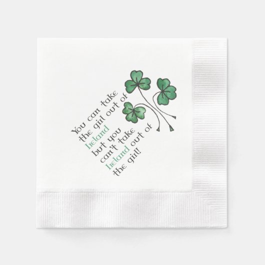 Serviette En Papier Papier de citation irlandaise Shamrock verte servi (Devant)