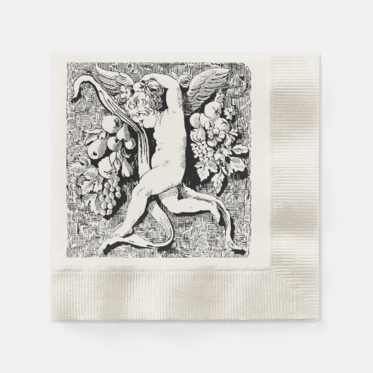 Serviette En Papier Papier de Cocktail Cherub ornemental Napkin (Devant)