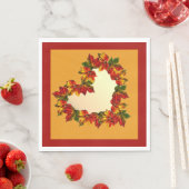 Serviette En Papier Papier de coeur feuille automne Napkin (En situation)